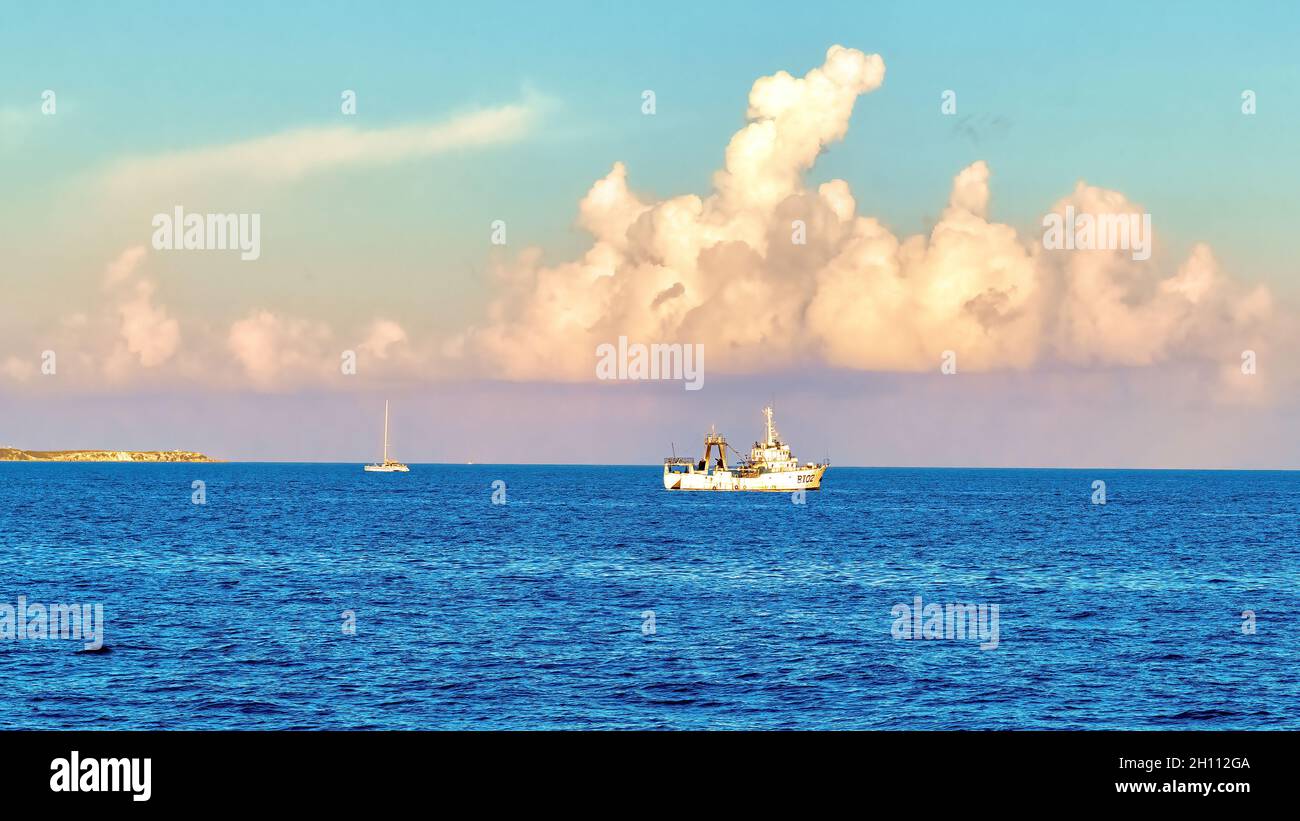 Minimalismo della guardia costiera a Isla Mujeres, Messico Foto Stock