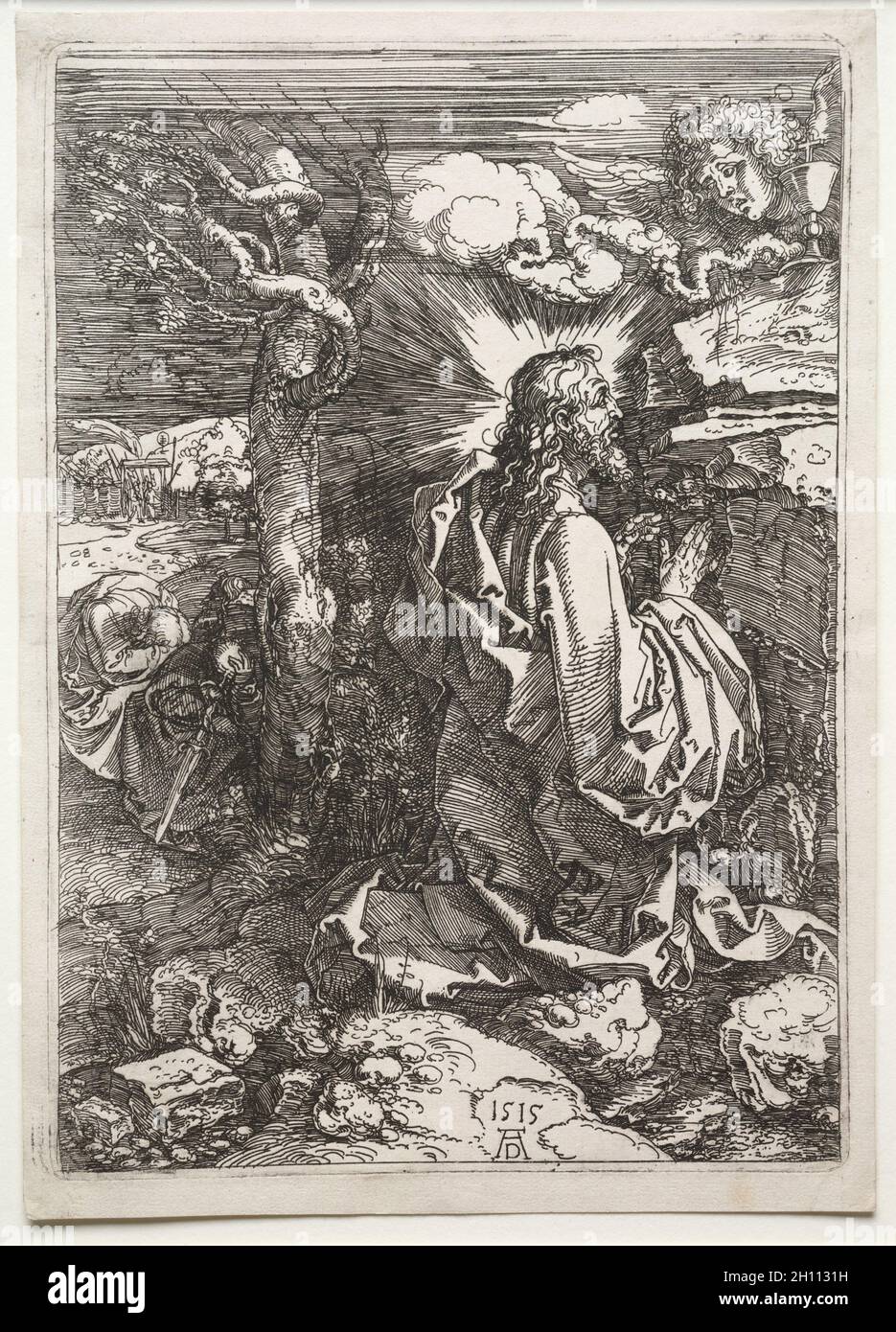 Cristo sul Monte degli Ulivi, 1515. Albrecht Dürer (tedesco, 1471-1528). Incisione; foglio: 23.8 x 16.8 cm (9 3/8 x 6 5/8 pollici); immagine: 22.4 x 15.7 cm (8 13/16 x 6 3/16 pollici). Foto Stock