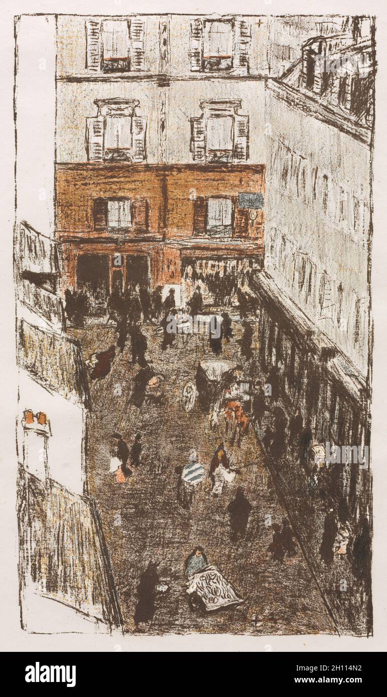 Alcune scene della vita Parigina: Street Corner visto dall'alto, 1899. Pierre Bonnard (francese, 1867-1947), pubblicato da Ambroise Vollard; stampato da Auguste Clot. Litografia; foglio: 53 x 40.7 cm (20 7/8 x 16 pollici); immagine: 36.8 x 21 cm (14 1/2 x 8 1/4 pollici). Foto Stock