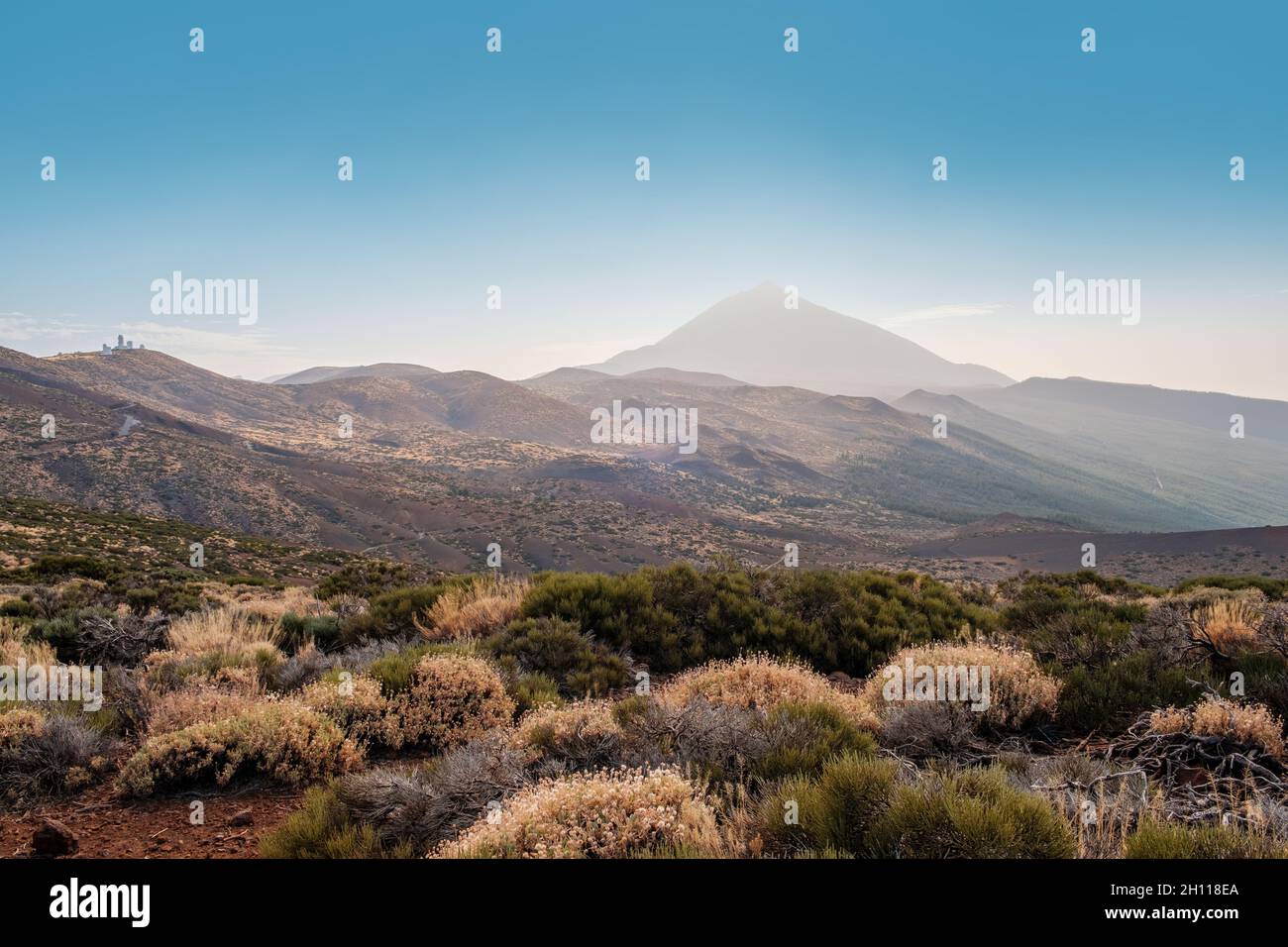 Vetta del vulcano, paesaggio di montagna Parco Nazionale del Teide a Tenerife Foto Stock