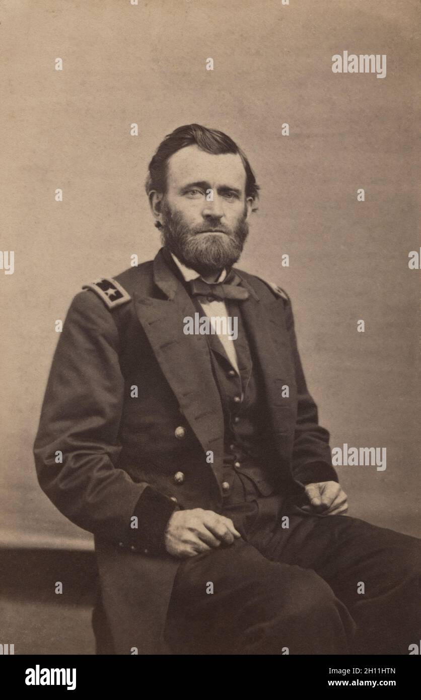 Ulysses S. Grant (1822-85), diciottesimo presidente degli Stati Uniti 1869-77, General of Union Army durante la guerra civile americana, ritratto seduto di tre quarti di lunghezza in uniforme militare, Barr & Young, 1862 Foto Stock