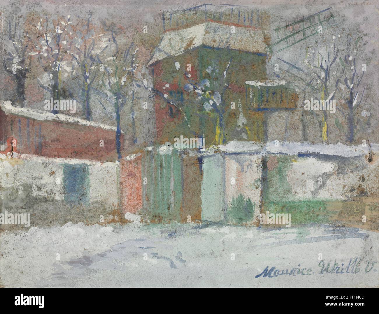 Le Moulin de la Galette, 1900. Maurice Utrillo (francese, 1883-1955). Gouache; foglio: 25 x 32.4 cm (9 13/16 x 12 3/4 poll.). Foto Stock
