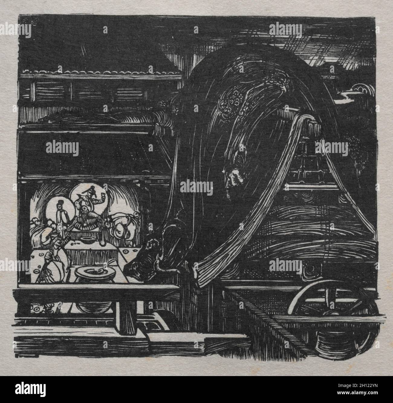 Il drago. Charles de Sousy Ricketts (inglese, 1866-1931). Taglio del legno; Foto Stock