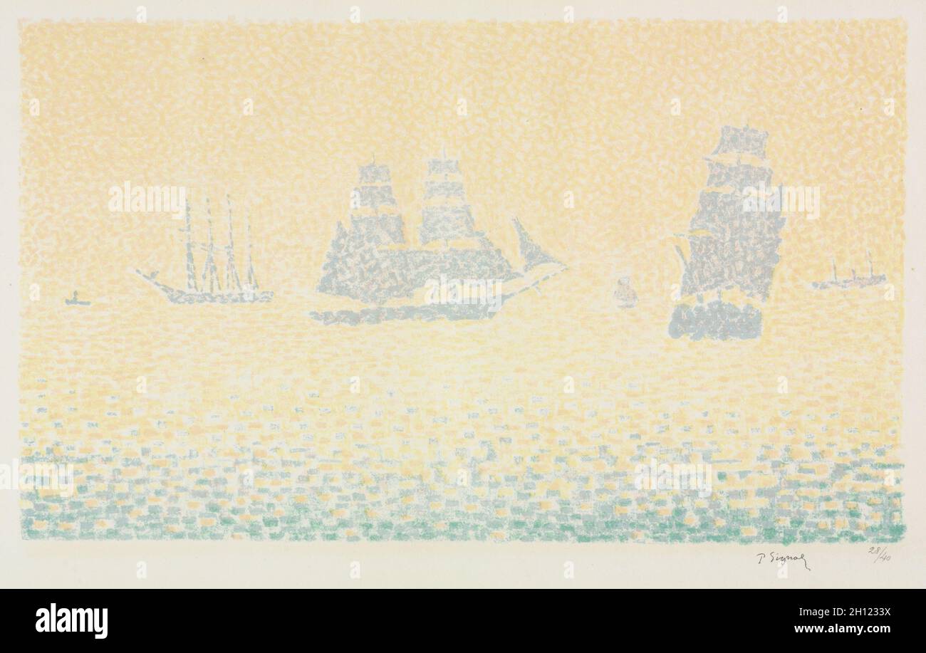 Barche. Paul Signac (francese, 1863-1935). Litografia; Foto Stock