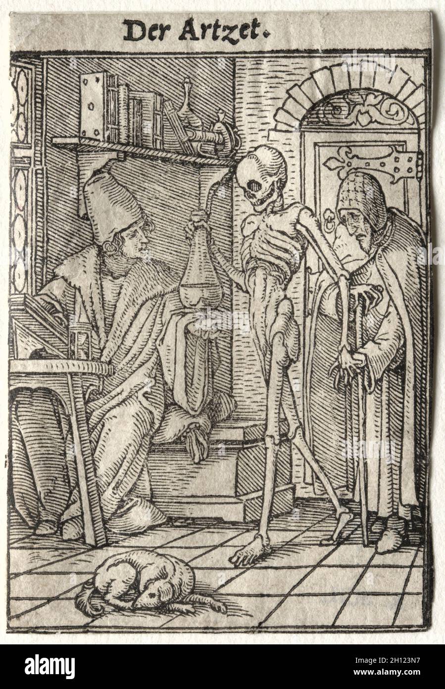 Danza della morte: Il Dottore, c.. 1526. Hans Holbein (tedesco, 1497/98-1543). Taglio del legno; Foto Stock