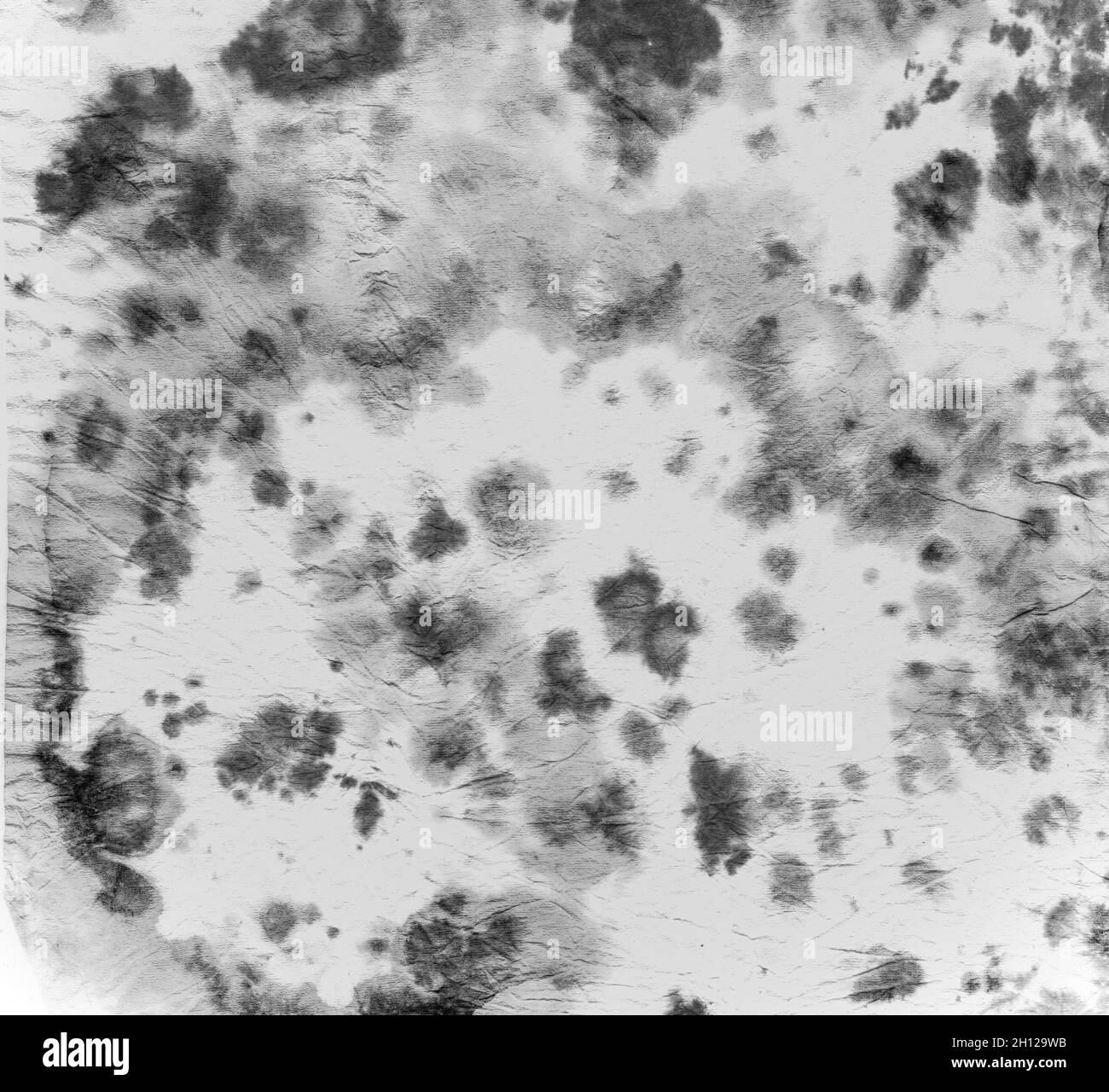 Tessuto tie-dye. Stampa artistica bianca. Astratto Foto Stock