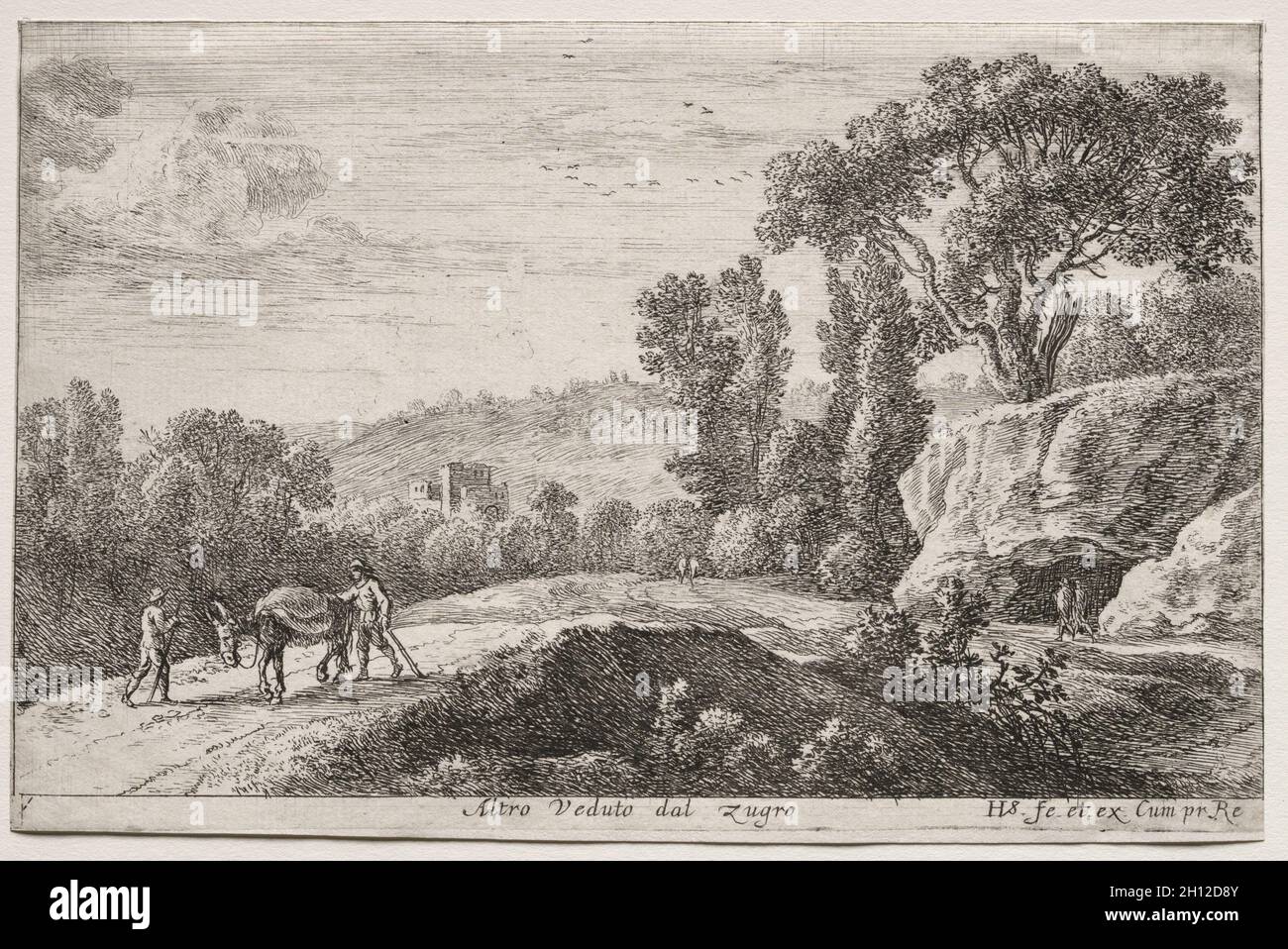 Diverse viste a Roma e dintorni: Seconda vista di Zugro (Altro dal Zugro), c.. 1652-53. Herman van Swanevelt (olandese, c.. 1600-1655). Incisione; Foto Stock