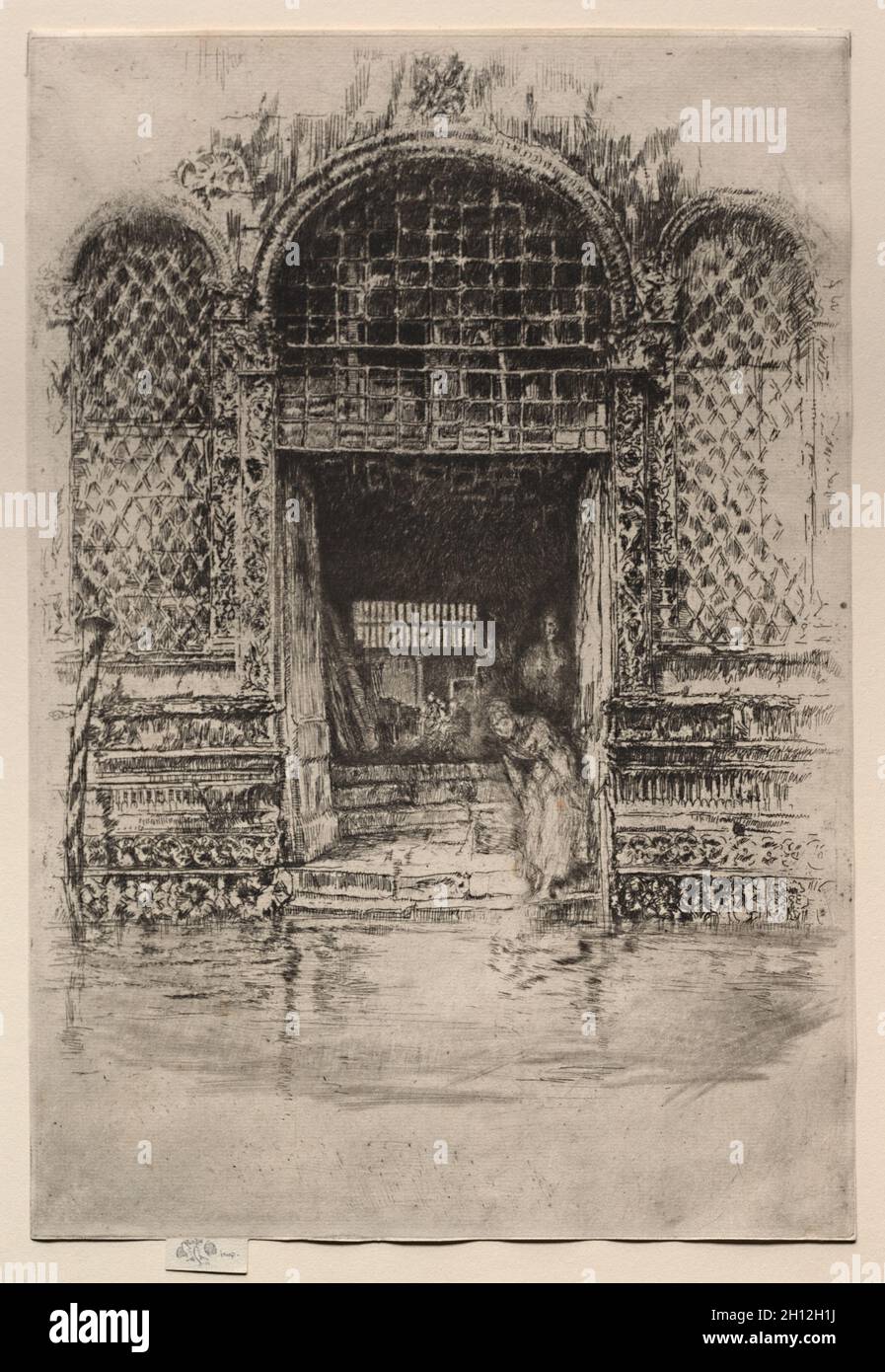 La porta, 1880. James McNeill Whistler (americano, 1834-1903). Acquaforte, drypoint e roulette; Foto Stock La porta, 1880. James McNeill Whistler (americano, 1834-1903). Acquaforte, drypoint e roulette; Foto Stock