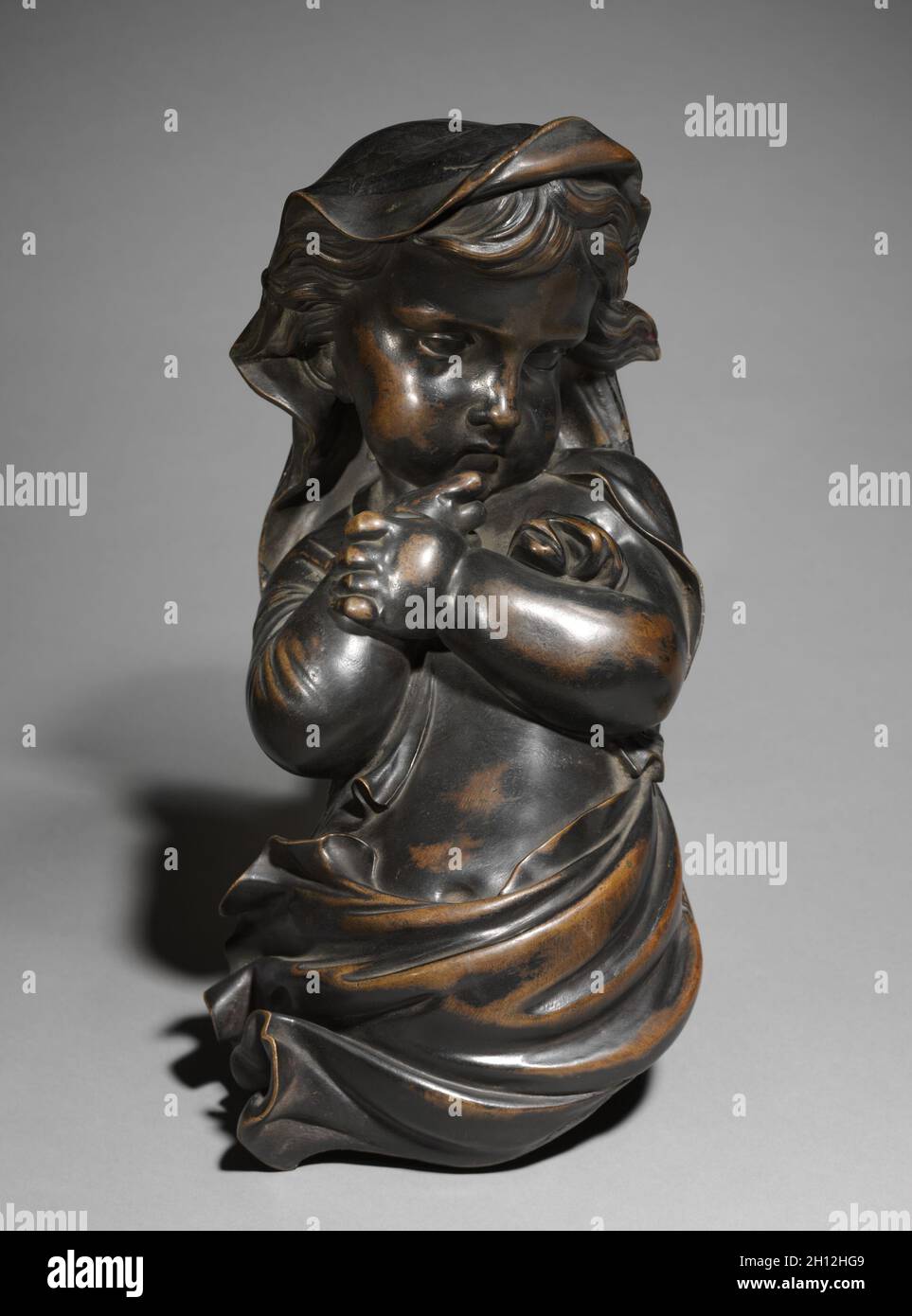 Inverno, 1800s. Francia, xix secolo. Bronzo; complessivo: 37,8 x 19,1 x 13,7 cm (14 7/8 x 7 1/2 x 5 3/8 in.). Foto Stock