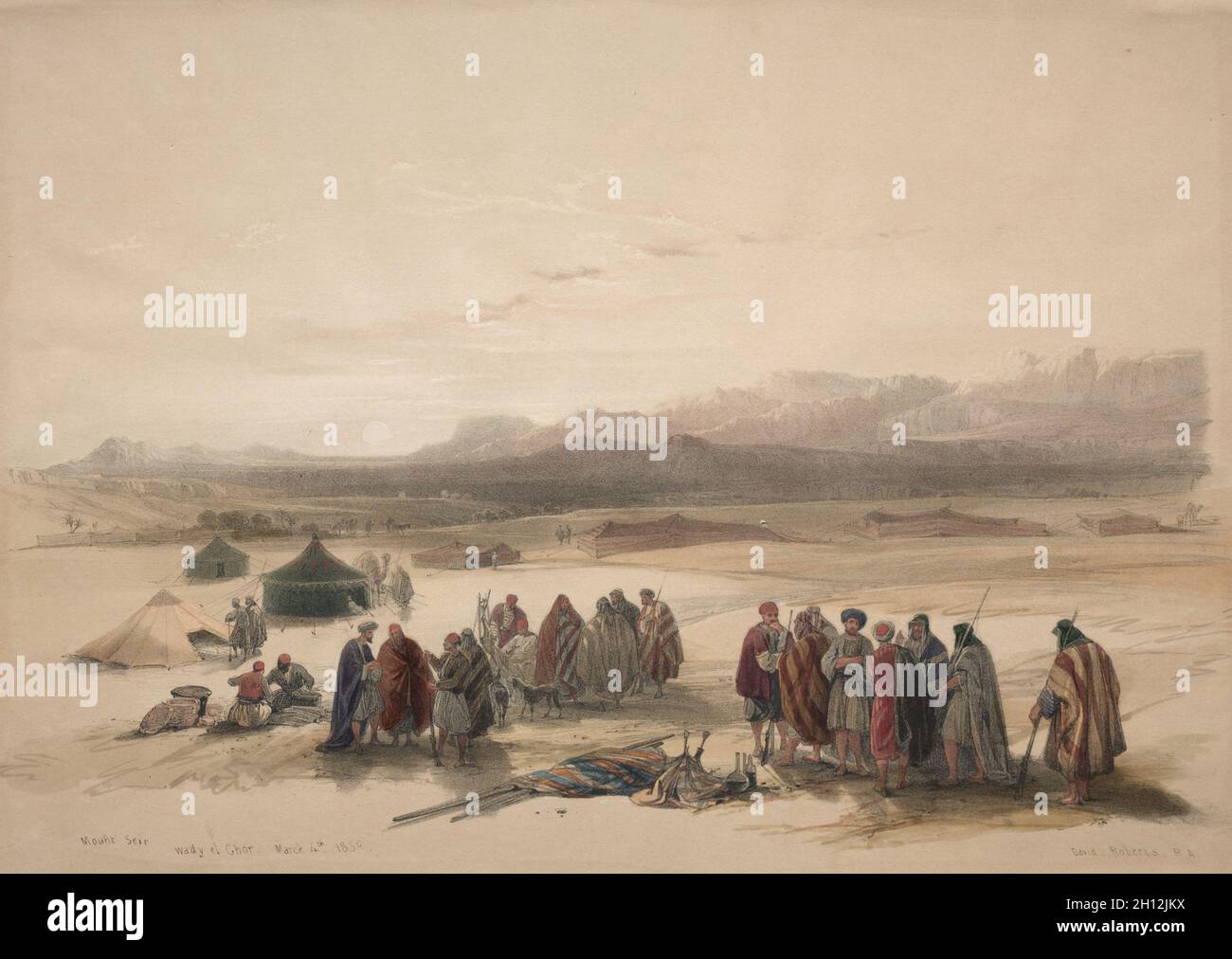 Monte Seir Wady el Chor, 1839. David Roberts (scozzese, 1796-1864). Litografia a colori; Foto Stock