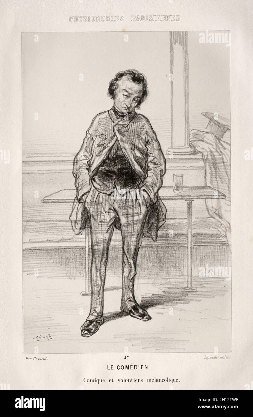 Le Comédien. Paul Gavarni (francese, 1804-1866). Litografia; Foto Stock