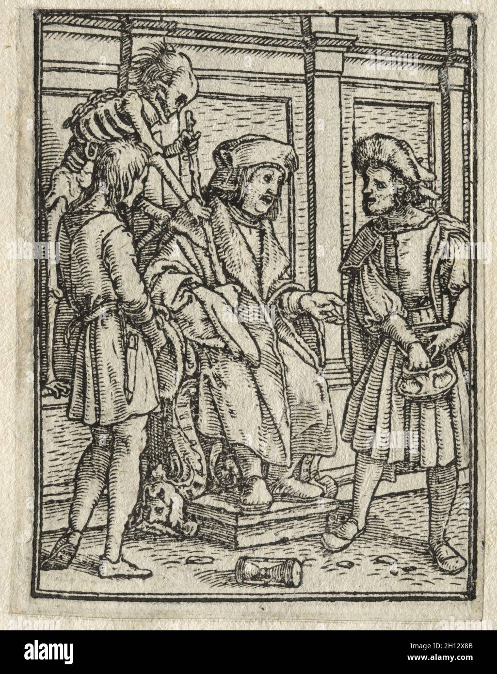 La Danza della morte: Il Giudice, c. 1526. Hans Holbein (tedesco, 1497/98-1543). Taglio del legno; Foto Stock