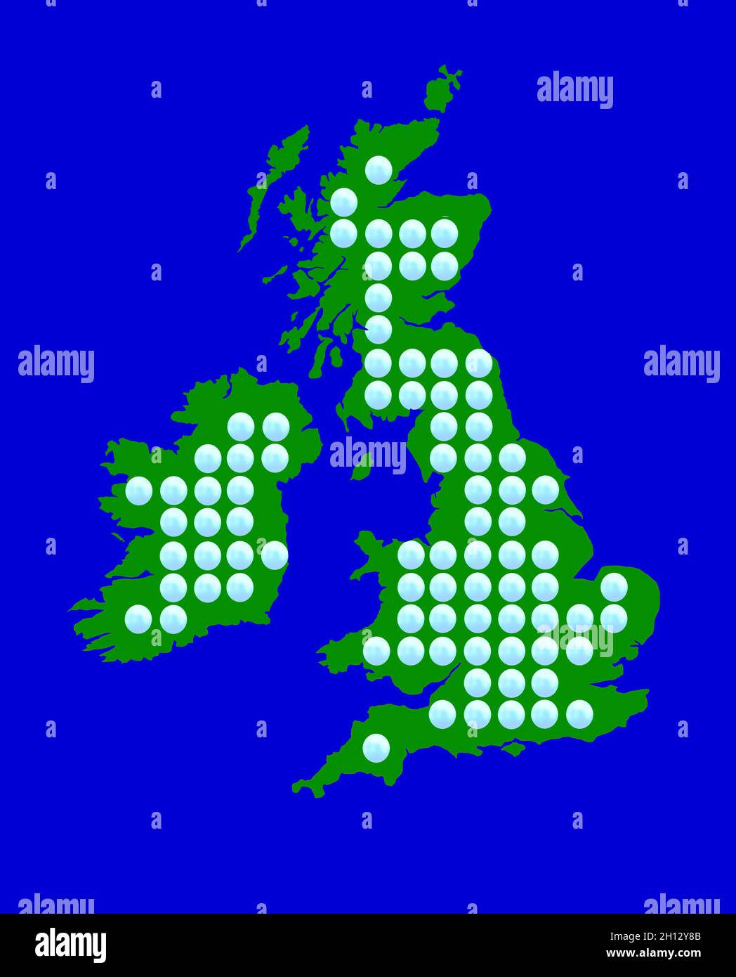 Array di specchi su Regno Unito e Irlanda, illustrazione Foto Stock