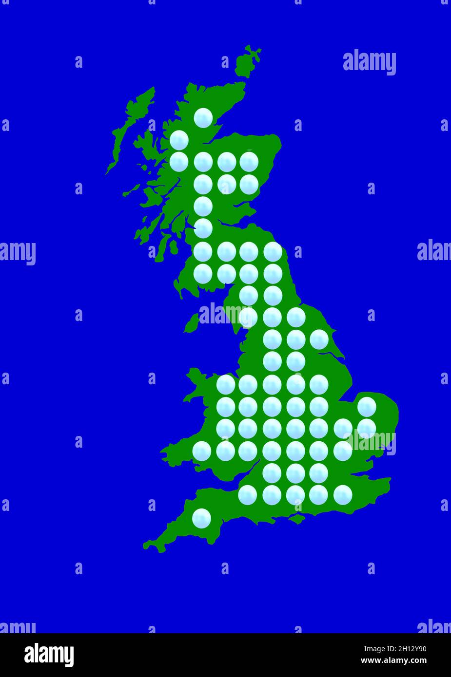 Matrici di specchi sul Regno Unito, illustrazione Foto Stock