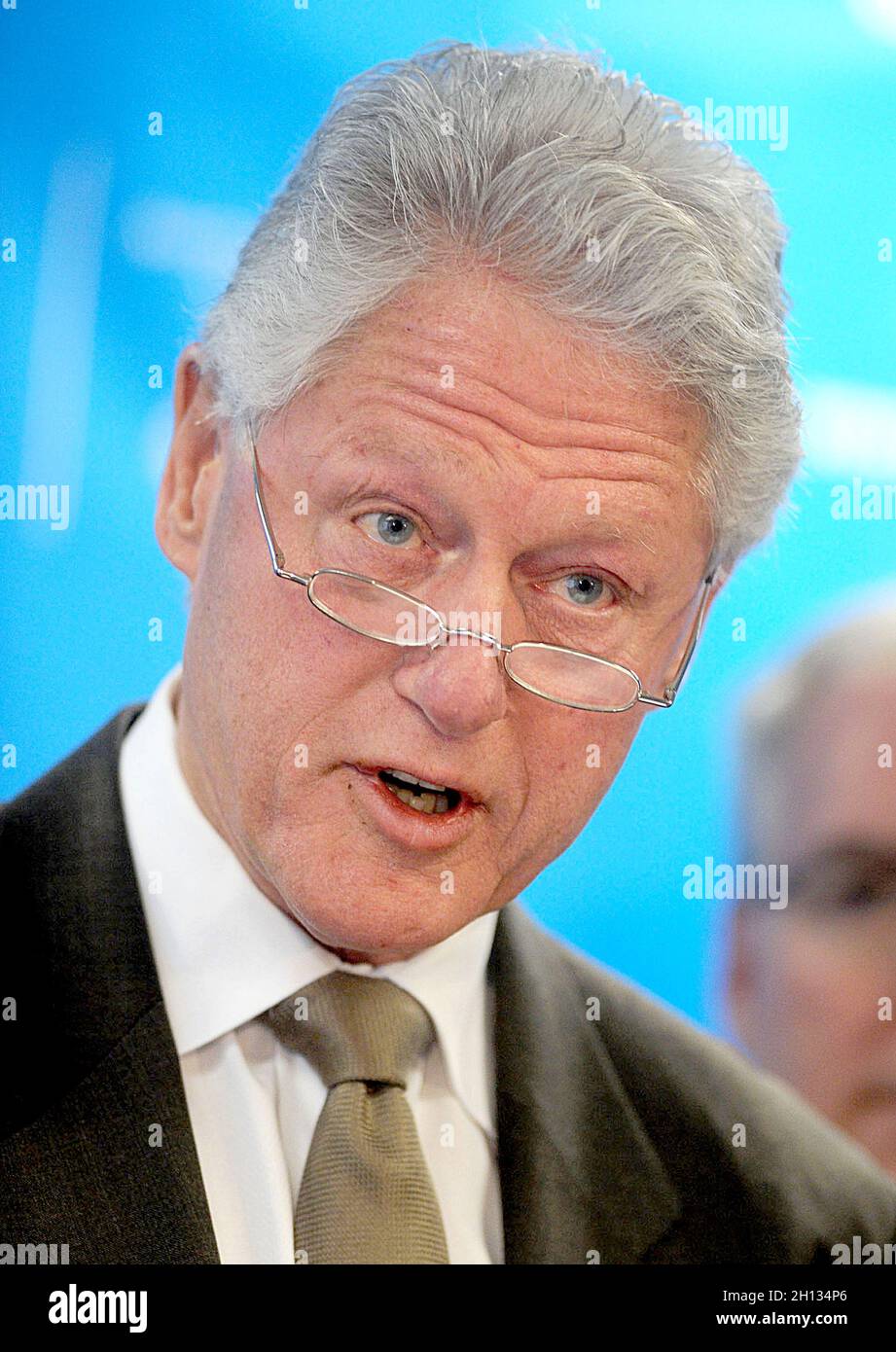 Bill Clinton partecipa alla conferenza stampa per l'Alleanza per una generazione più sana, un'iniziativa congiunta dell'American Heart Association e della William J. Clinton Foundation, ad Harlem, New York, il 19 febbraio 2009. Credit: Dennis Van Tine / MediaPunch Foto Stock