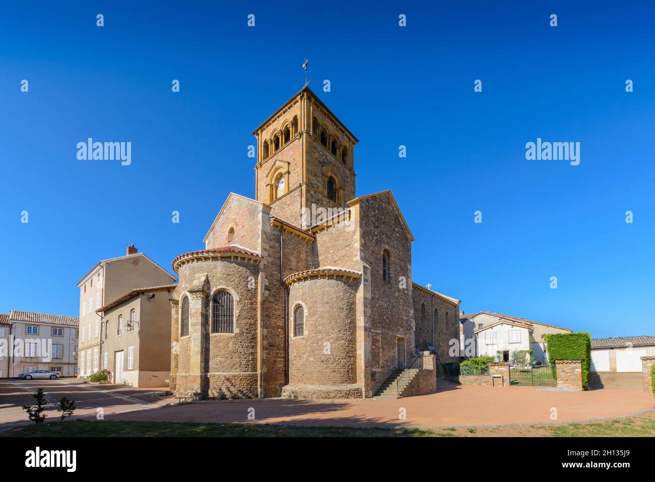 Eglise de Salles Arbuissonnas, Beaujolais Foto Stock