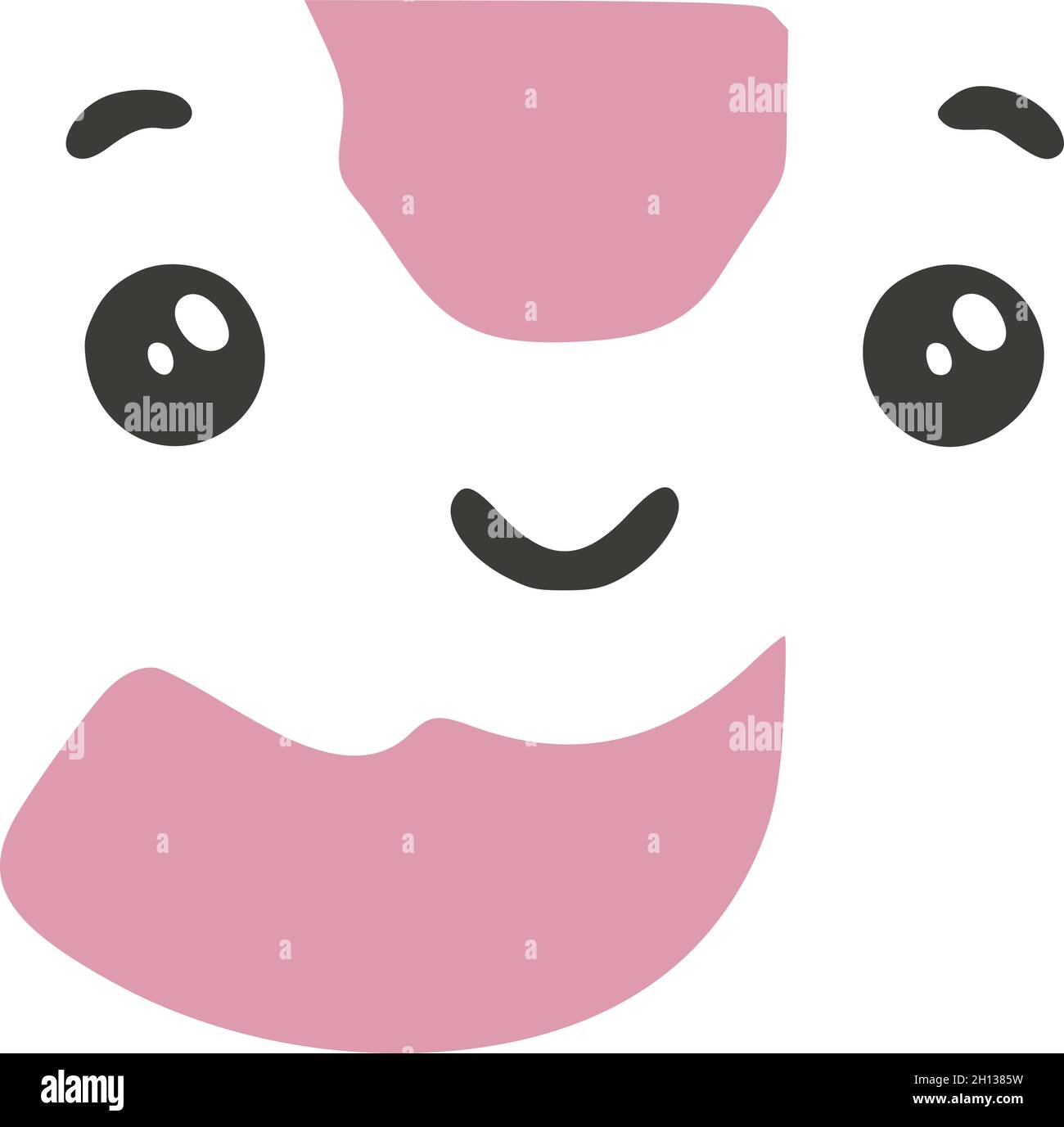 Lettera J carino kawaii personaggio isolato su sfondo bianco, vettore clip art. Illustrazione Vettoriale