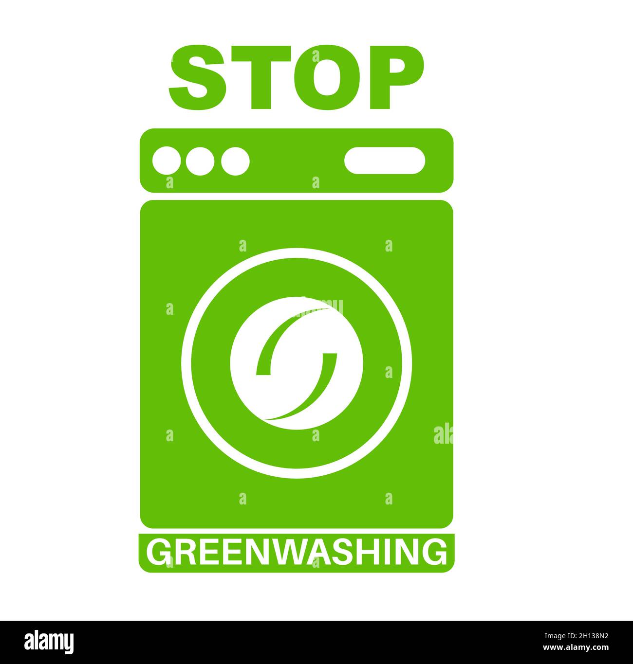 Greenwashing consente di visualizzare un'illustrazione vettoriale su uno sfondo bianco Illustrazione Vettoriale