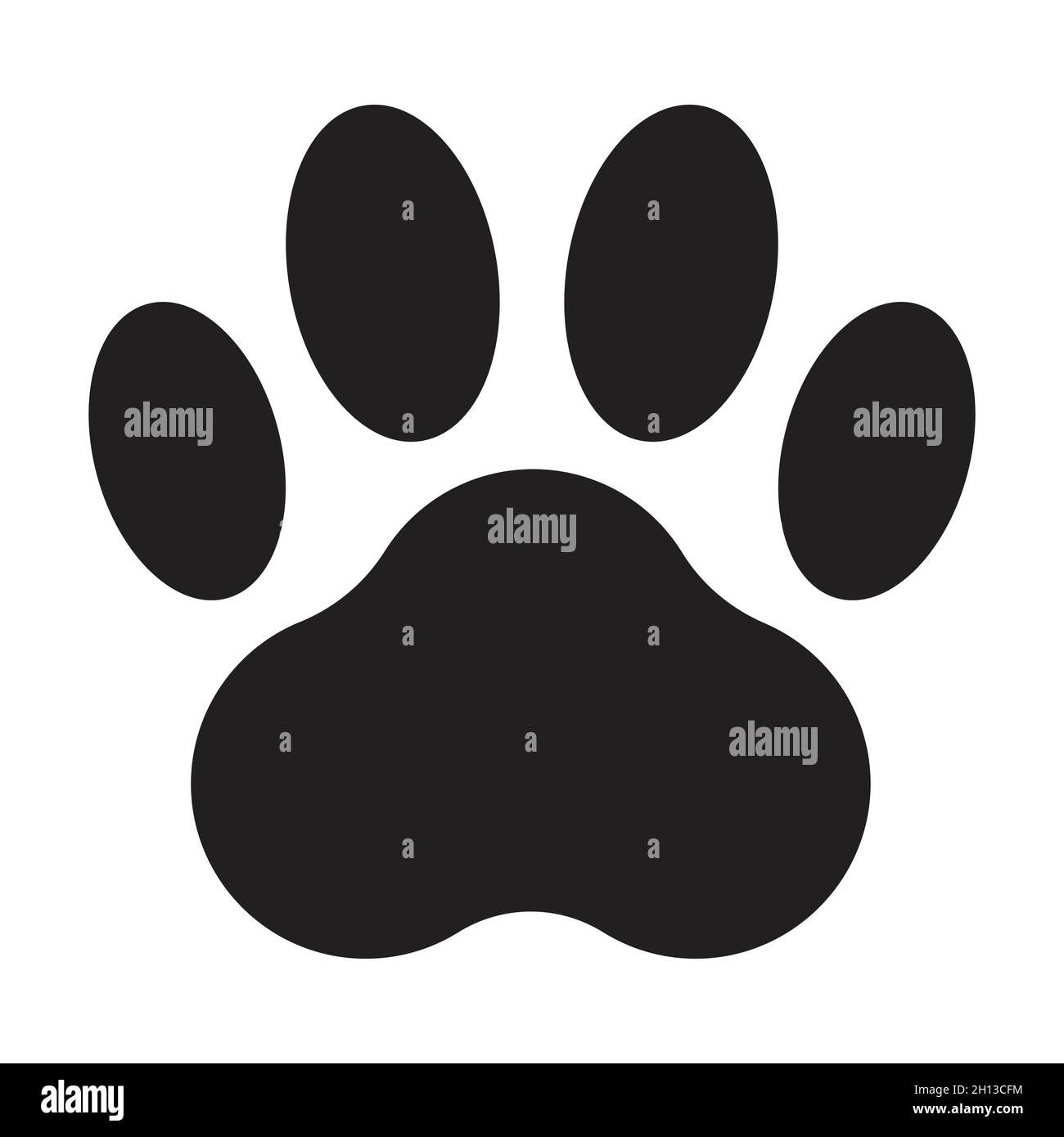 Footprint PET paw stampa il vettore di icone di cani o gatti per grafica, logo, sito web, social media, app mobile, Illustrazione dell'interfaccia utente Illustrazione Vettoriale