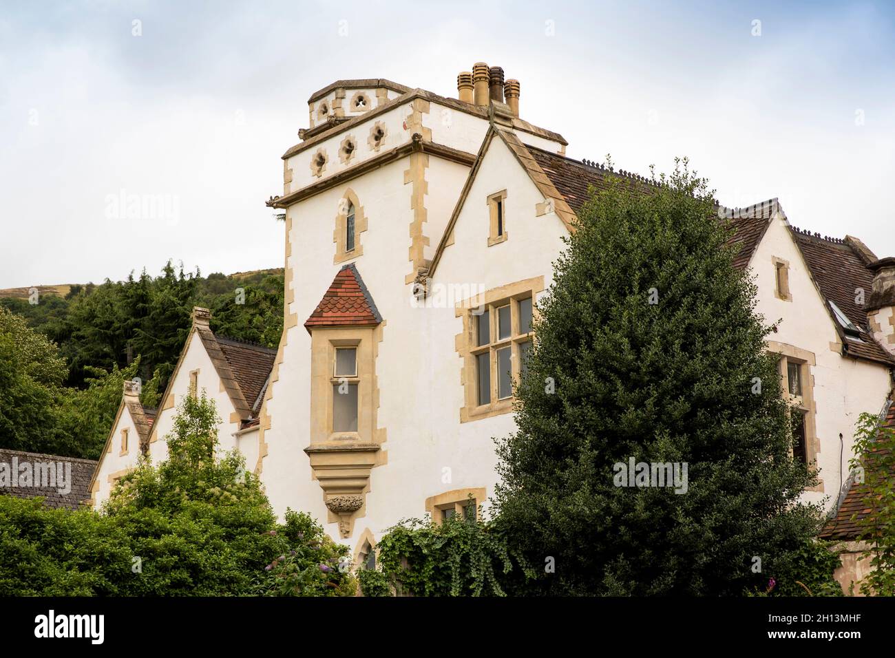 Regno Unito, Inghilterra, Worcestershire, Great Malvern, Grange Road, grand casa vittoriana, con torre panoramica Foto Stock