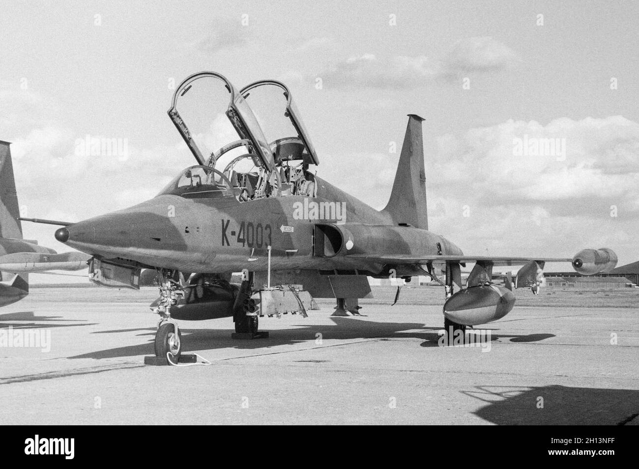 A Northrop F.5B dell'aviazione olandese, Olanda, olandese. Numero di serie K4003 presso RAF Lakenheath nel settembre 1975. Foto Stock