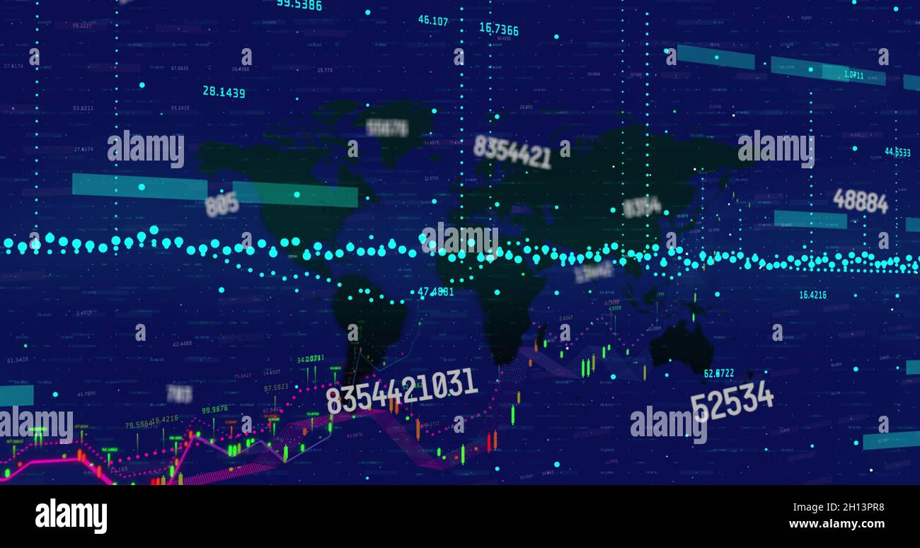 Immagine del trattamento dei dati finanziari Foto Stock