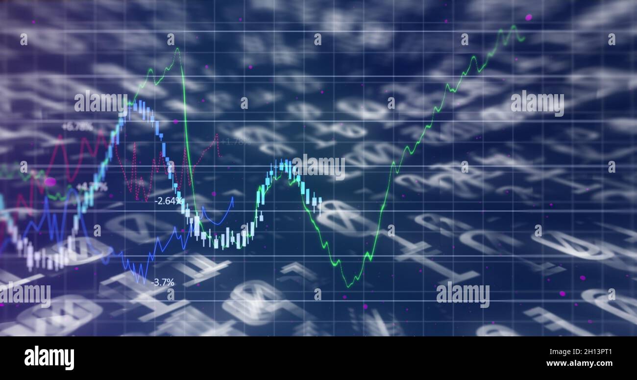 Immagine del trattamento dei dati finanziari Foto Stock