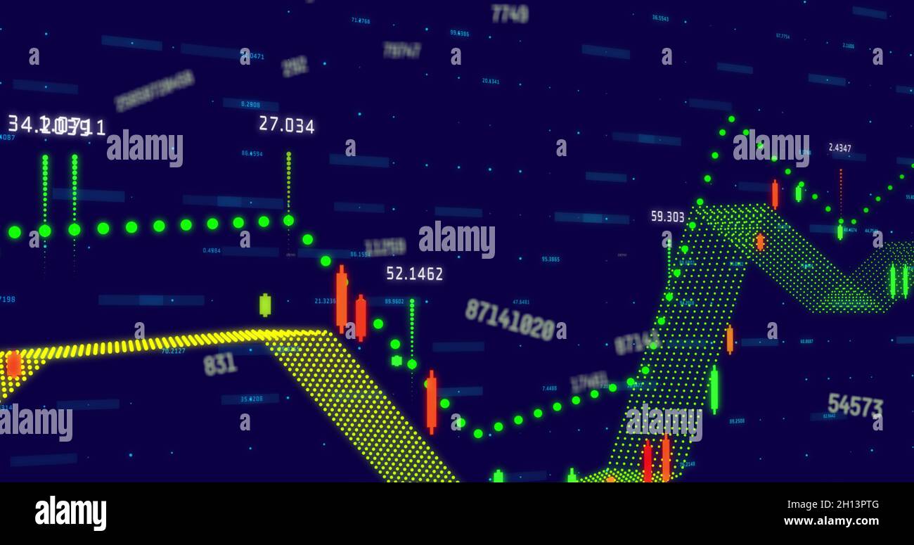 Immagine del trattamento dei dati finanziari Foto Stock