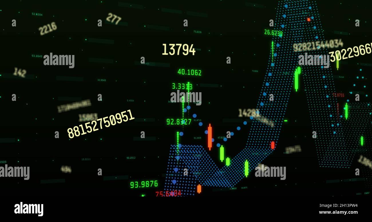 Immagine del trattamento dei dati finanziari Foto Stock