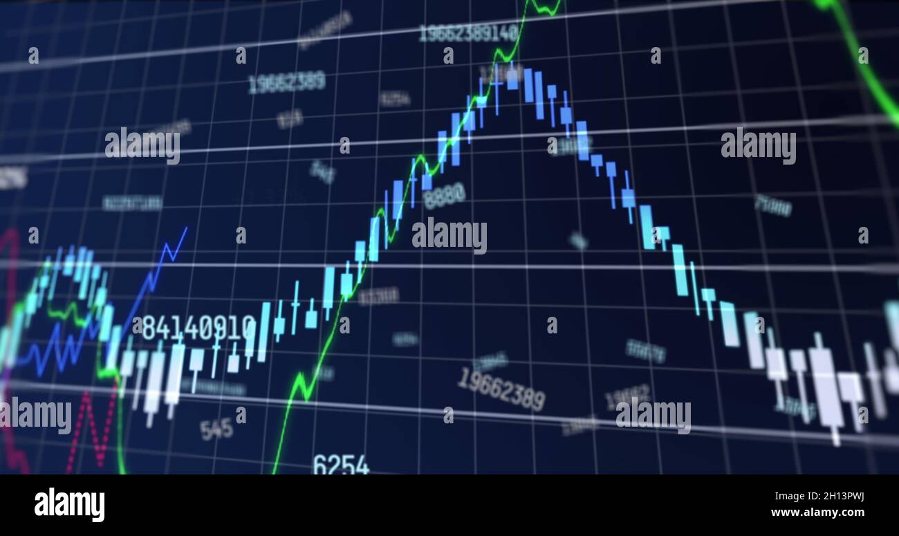 Immagine del trattamento dei dati finanziari Foto Stock