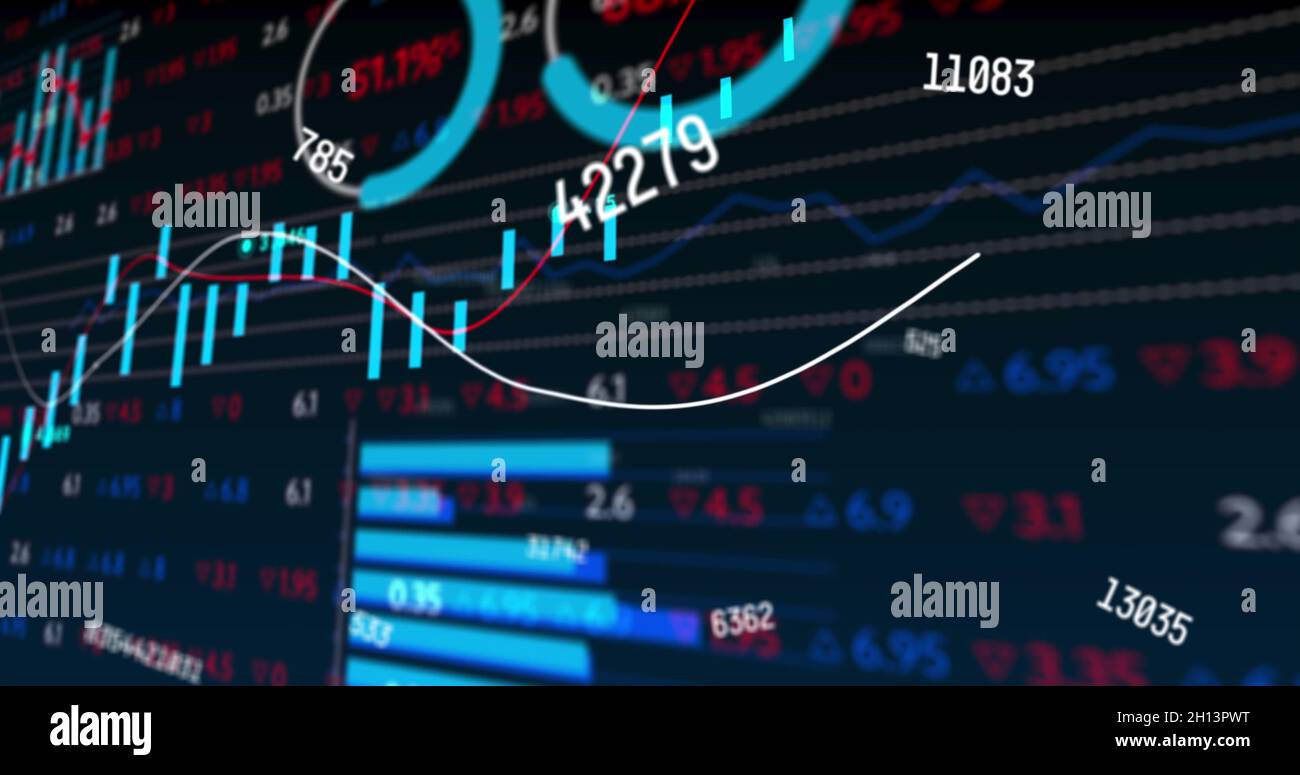 Immagine del trattamento dei dati finanziari Foto Stock