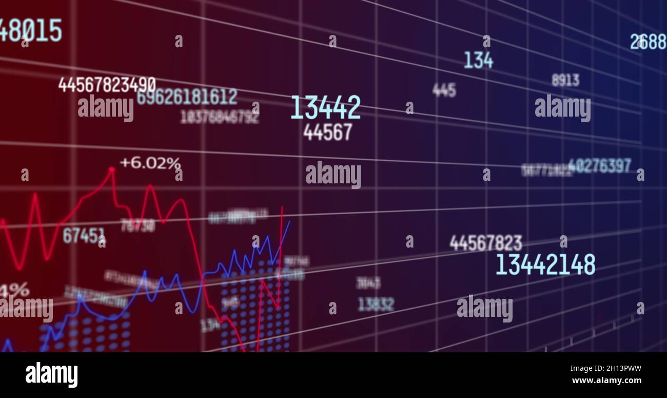 Immagine del trattamento dei dati finanziari Foto Stock