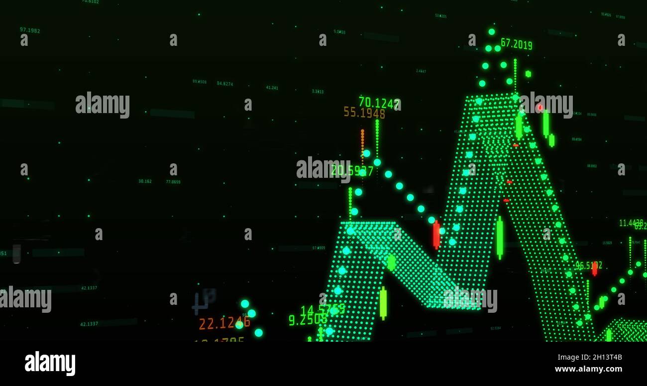 Immagine del trattamento dei dati finanziari Foto Stock