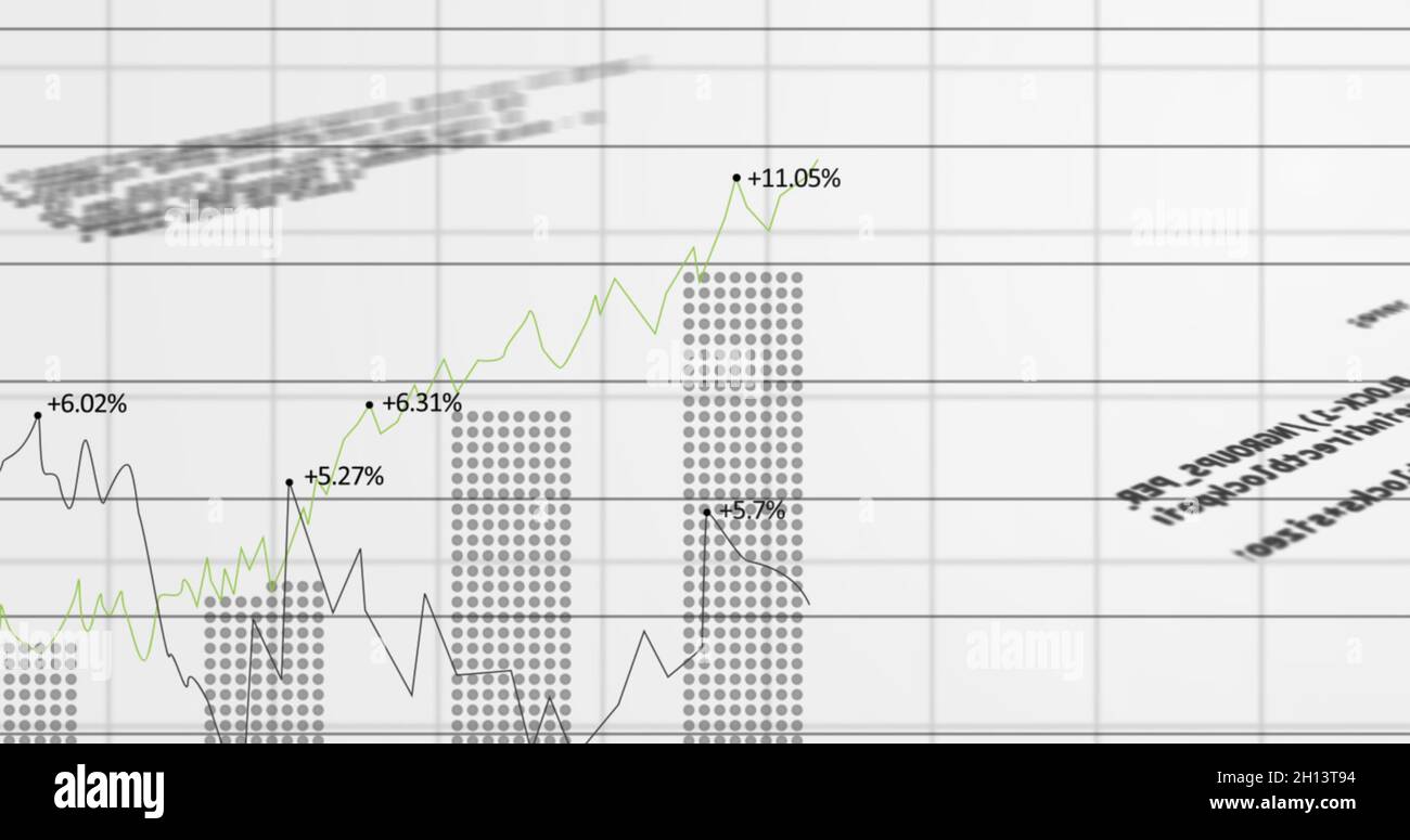 Immagine del trattamento dei dati finanziari Foto Stock