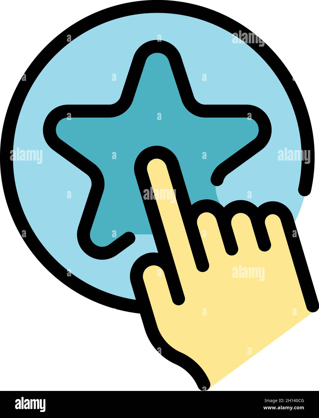 Icona Assistenza VIP. Contorno vip Assistance Vector icona colore piatto isolato Illustrazione Vettoriale