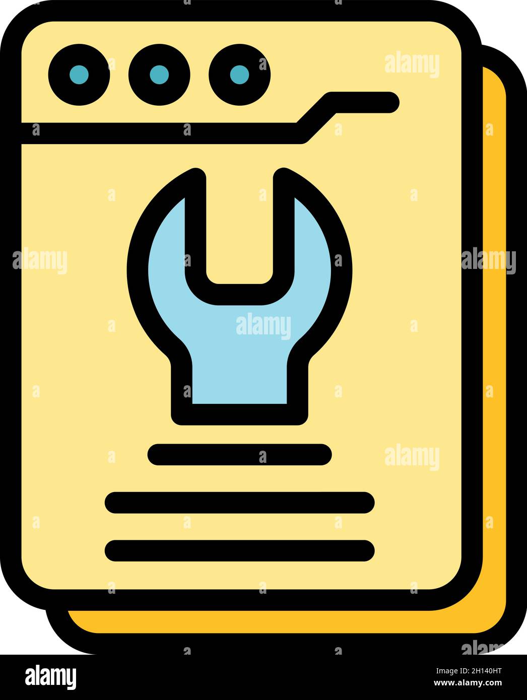 Icona di supporto delle impostazioni. Le impostazioni di contorno supportano l'icona vettoriale a colori piatta isolata Illustrazione Vettoriale