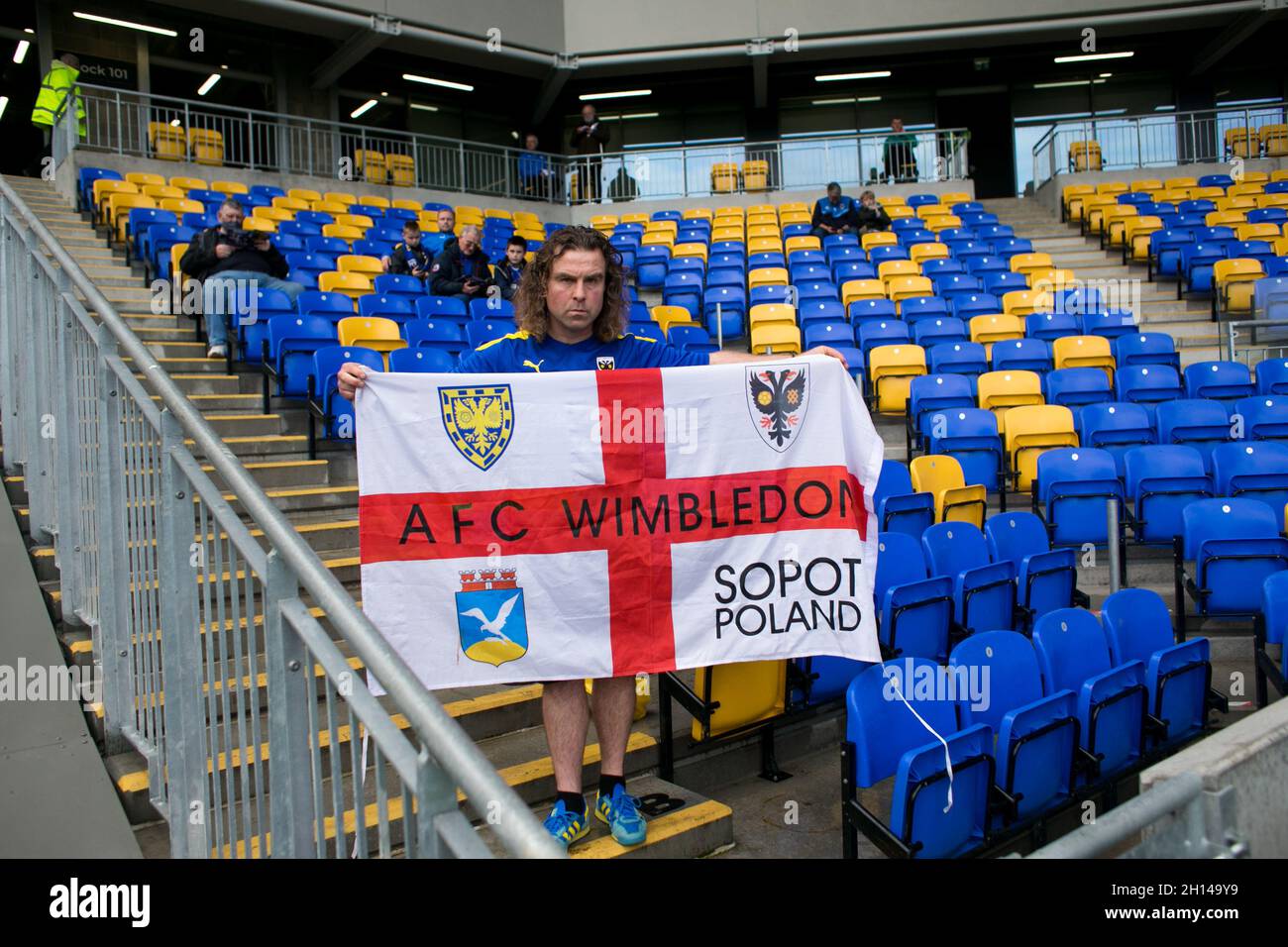 Londra, Regno Unito. 16 ottobre 2021. Pought Lane raffigurato durante la partita della Sky Bet League 1 tra AFC Wimbledon e Sheffield Mercoledì al Pought Lane Stadium di Londra sabato 16 ottobre 2021. (Credit: Federico Maranesi | MI News) Credit: MI News & Sport /Alamy Live News Foto Stock