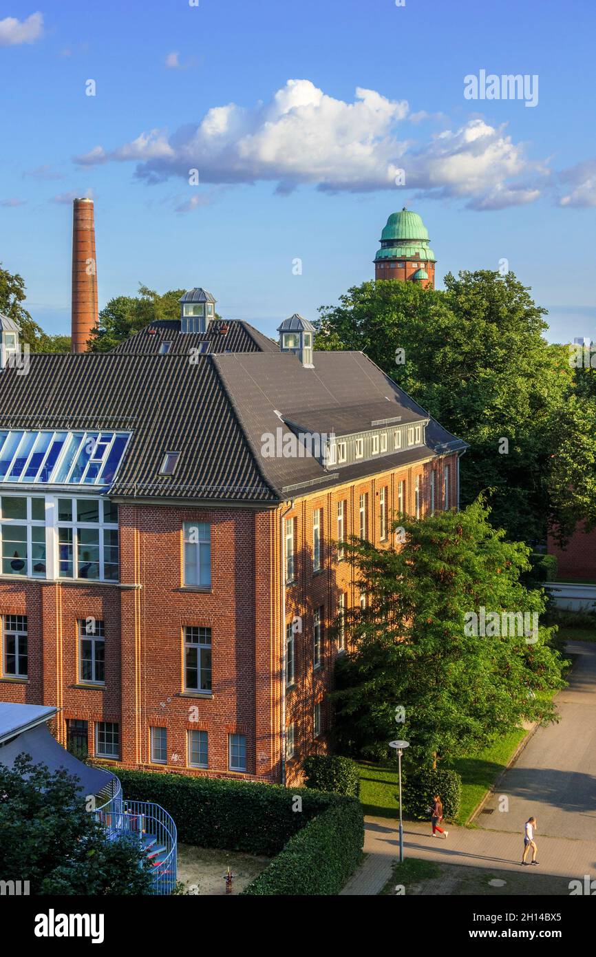 Architettura industriale in ex ospedale Barmbek, Amburgo, Germania, Europa Foto Stock