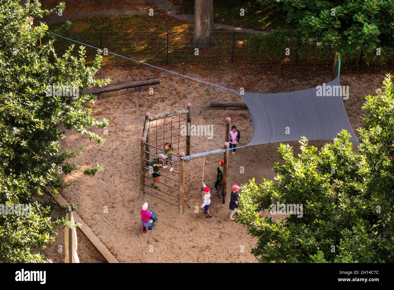 Asilo nido in ex hospiital Barmbek, Amburgo, Germania, Europa Foto Stock