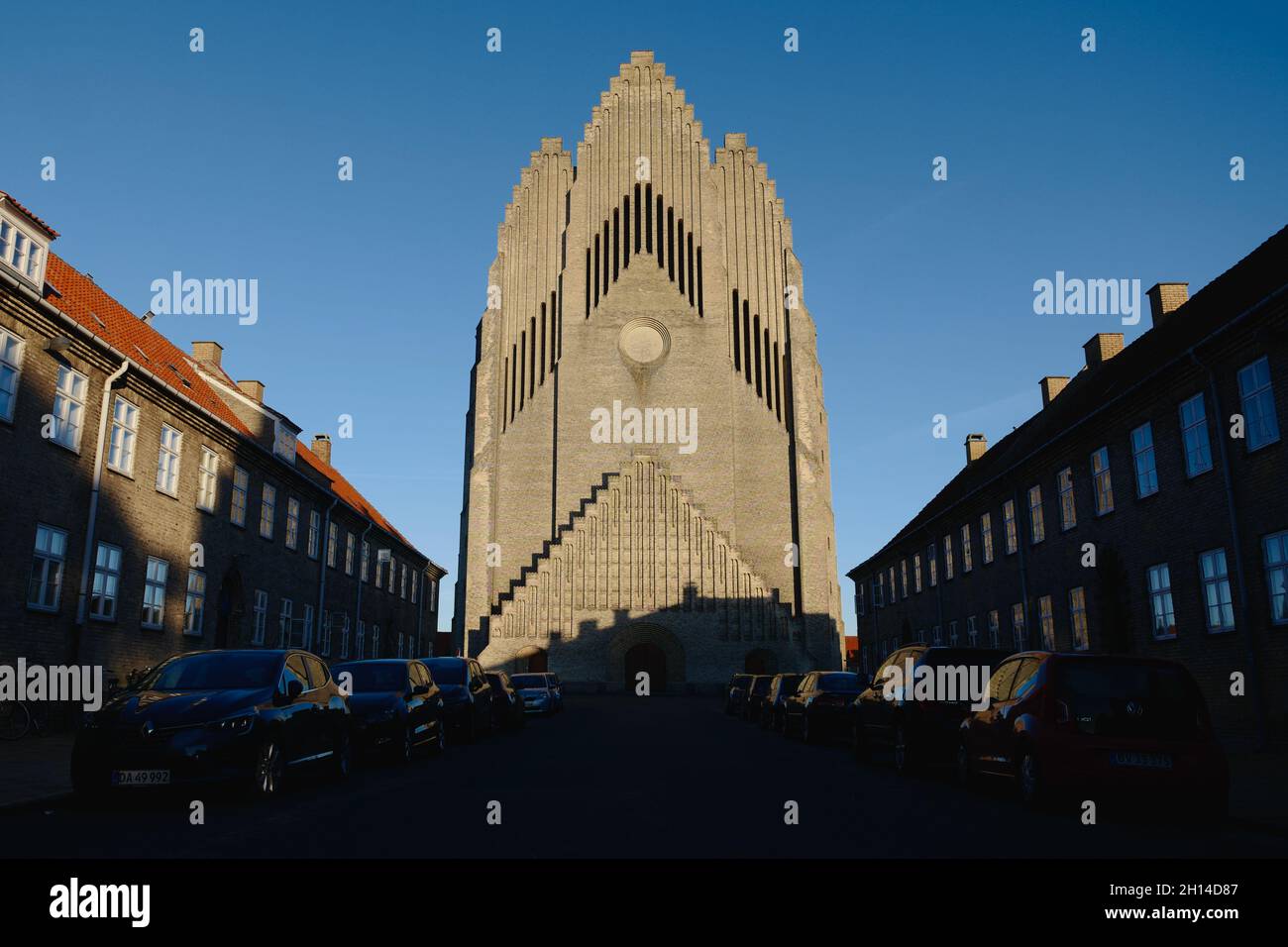 Chiesa di Grundtvig (Grundtvig Kirke), di Peder Vilhelm Jensen-Klint (1940), distretto di Bispebjerg, Copenaghen, Danimarca, Scandinavia, Ottobre 2021 Foto Stock