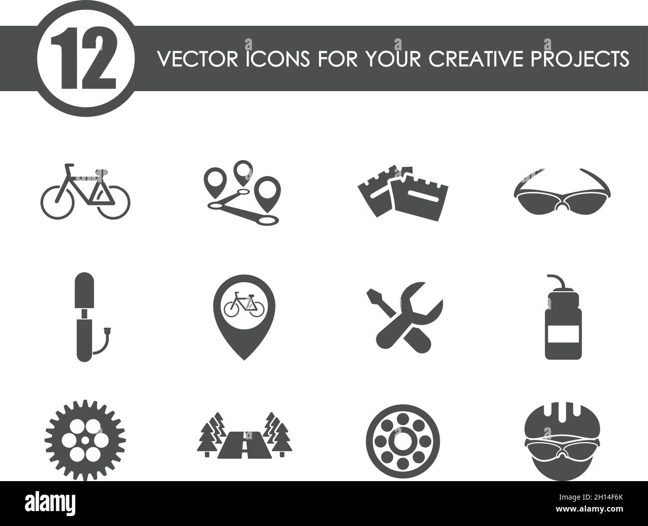 icone dei vettori delle biciclette Illustrazione Vettoriale