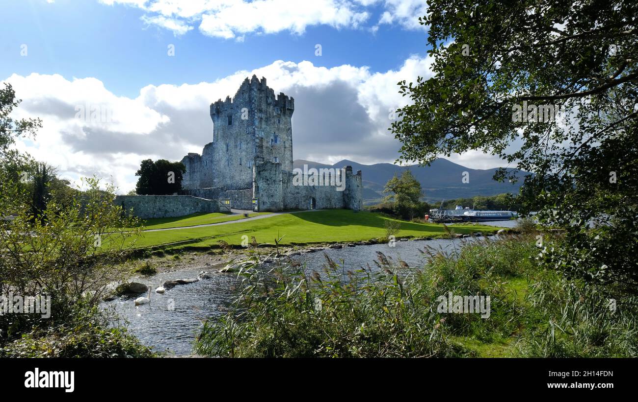 Ross Castle, Killarney, County Kerry, Irlanda - John Gollop Foto Stock