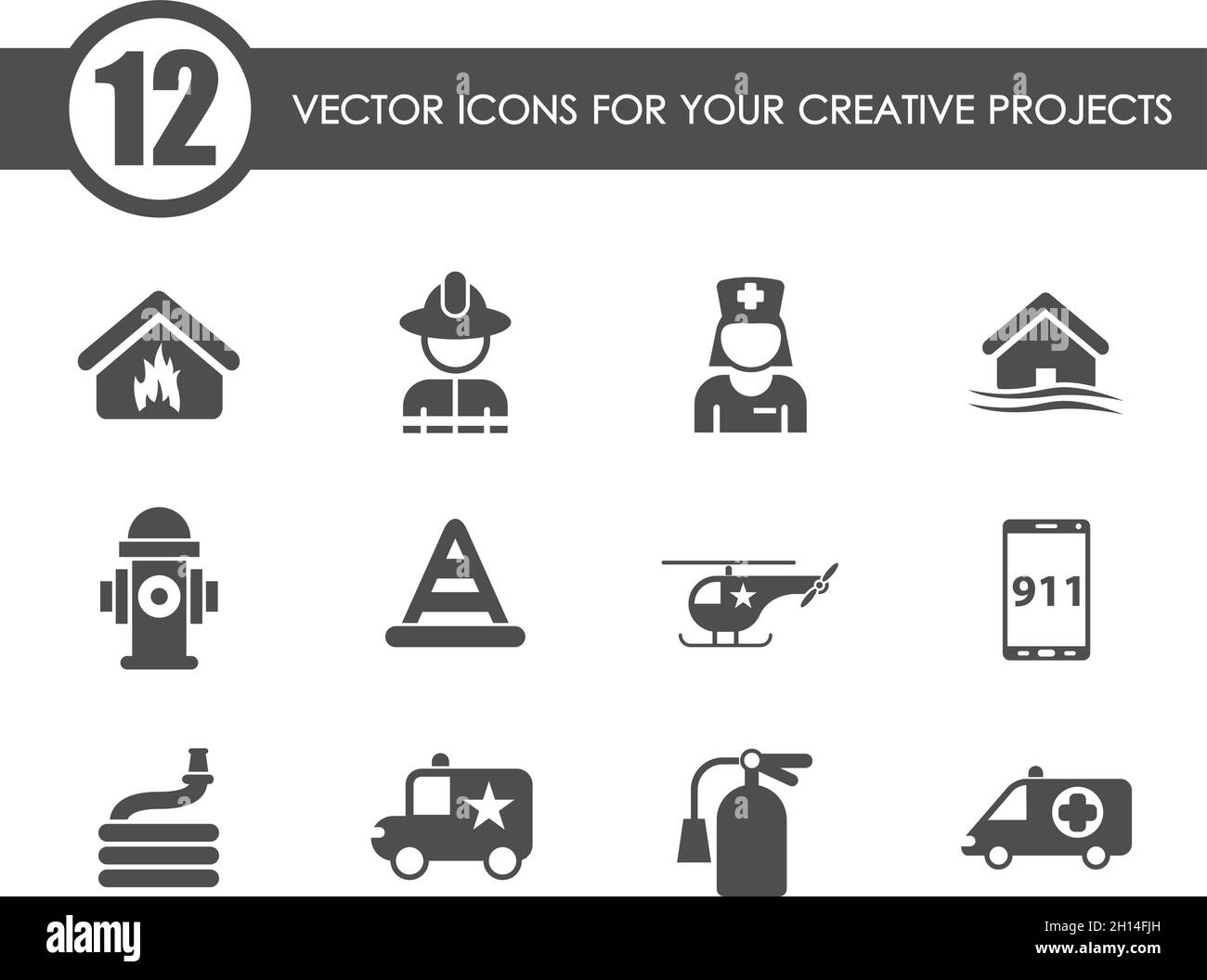 icone dei vettori di emergenza Illustrazione Vettoriale