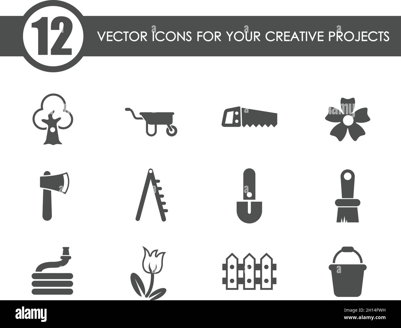 icone vettoriali di giardinaggio Illustrazione Vettoriale