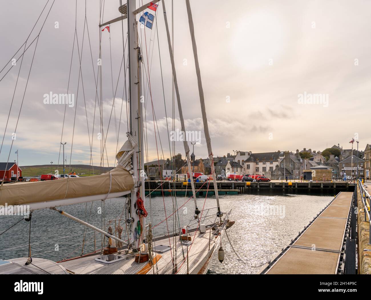 Il lungomare di Lerwick, Mainland, Shetland, Scozia, Regno Unito Foto Stock