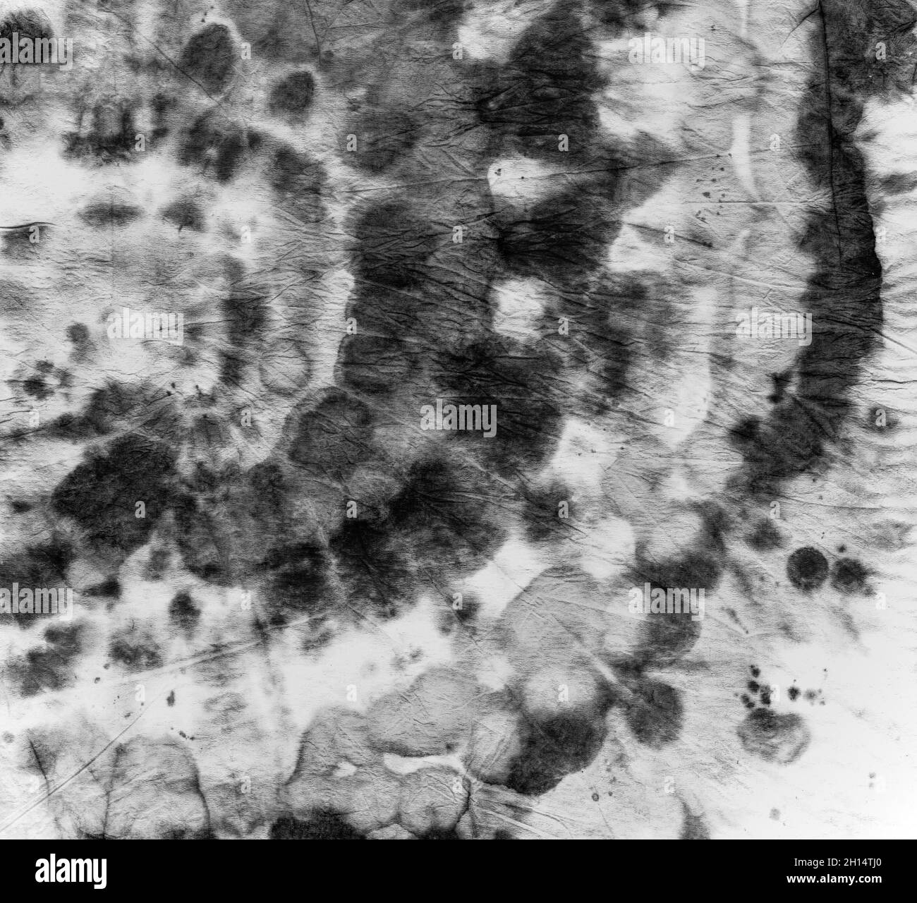 Tessuto tie-dye. Stampa artistica in nero. Astratto Foto Stock