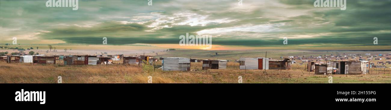 Township tipico in Africa del sud Foto Stock