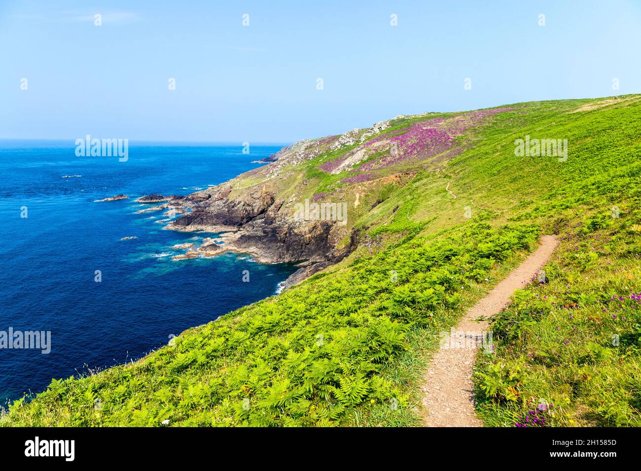 South West Coast Path vicino alla zona di Zennor, Penwith Peninsula, Cornovaglia, Regno Unito Foto Stock