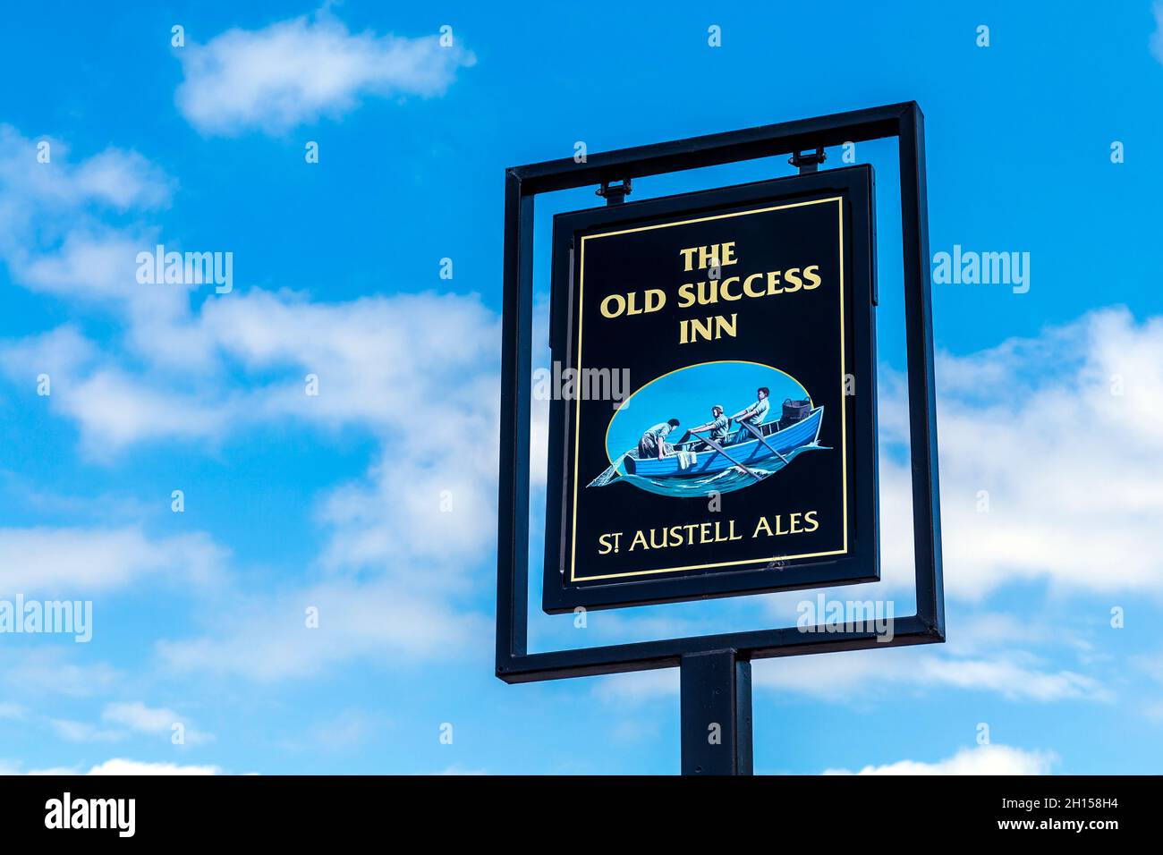 Insegna per il pub Old Success Inn, a Sennen, Cornovaglia, Regno Unito Foto Stock