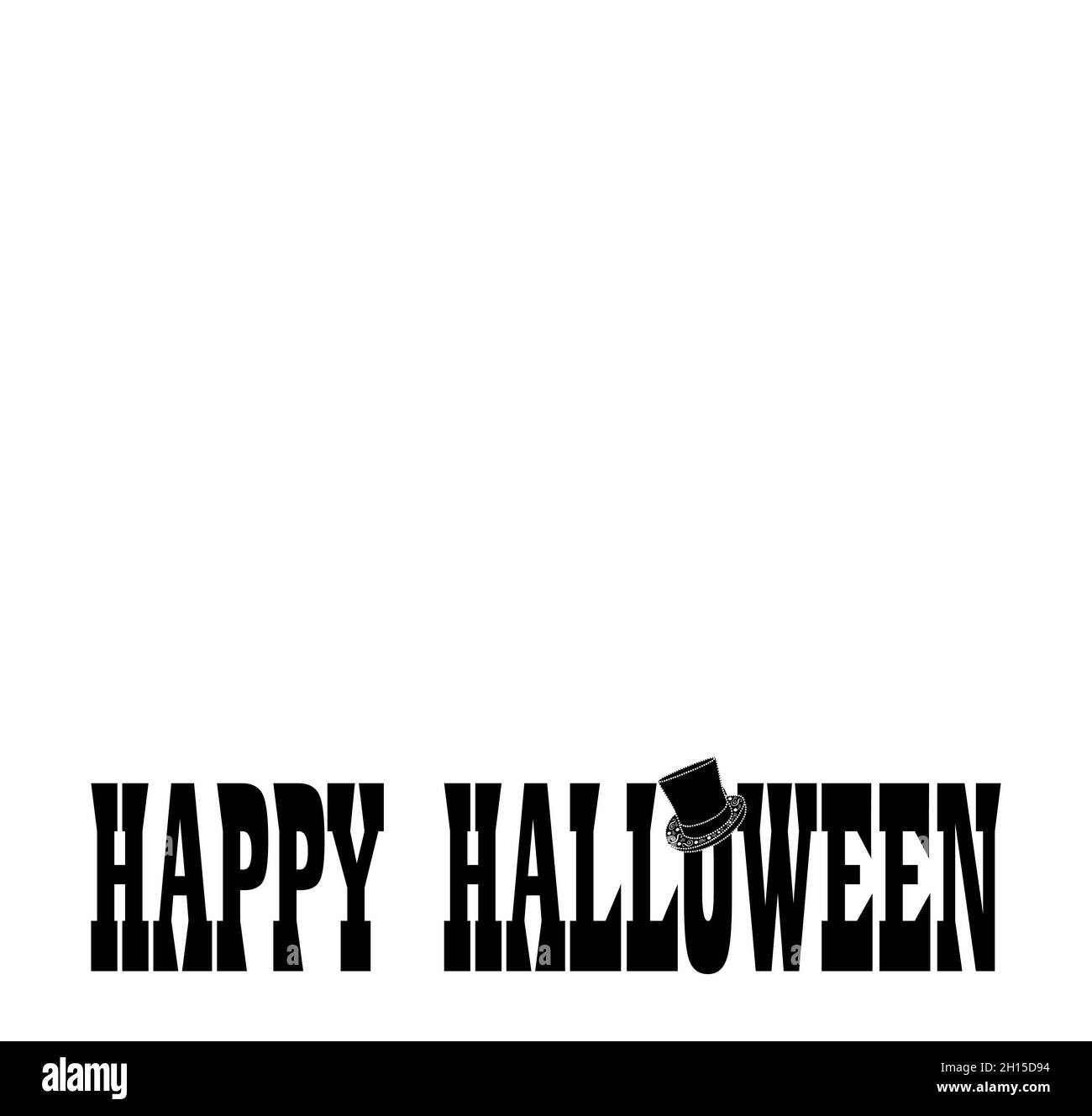 Buon testo di Halloween sul foglio bianco di carta, illustrazione vettoriale Foto Stock